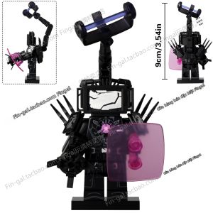 Hình Tượng Siêu Nhân Toilet DJ Titan TV Chiến Đấu Hư Hỏng Bằng Khối Xây Dựng