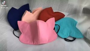 Khẩu trang vải tole lạnh (vải lanh lạnh) có tai che nắng thái dương nhiều màu 3 lớp tái sử dụng