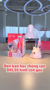 Đèn Bàn Bảo Vệ Thị Lực ĐQ DKL20 Điện Quang (Hình Con Gấu Hộp Cắm Bút Bóng Đèn Led 5W cắm điện trực tiếp)