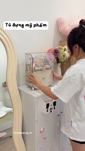 HỘP ĐỰNG MỸ PHẨM SANG TRỌNG ACRYLIC hàng cao cấp trang trí bàn trang điểm tủ đựng mĩ phẩm ngăn bụi chống thấm nước LOTA SHOP