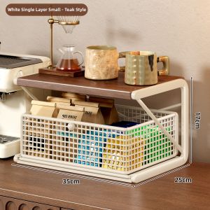 SUOBAI | Vintage Layered Drawer Style Coffee Machine Cup Storage Rack