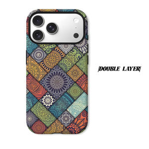 BILIBILI | Color Mandala Patch Tile Phone Case for iPhone 18 17 16 15 14 13 12 11 Air Pro Max Plus Double-layer Cover
