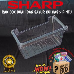 RAK BOX BUAH DAN SAYUR KULKAS SHARP 2 PINTU ORIGINAL BARU