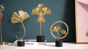 Pajangan Hiasan Daun Nordic Ginkgo Leaf Luxury Aesthetic Home Decoration Ornament Photo Props