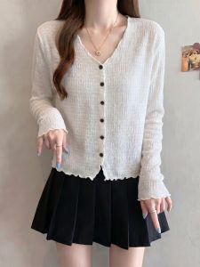 AIYITI | Summer Thin Long-sleeved Ice Silk Knit Shirt
