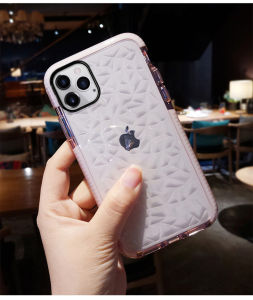 Diamond Pattern Business Anti-Fall Transparent Silicone Phone Case for iPhone 12 Full Cover Soft Silicone Shell for 13 pro Max Trendy XS Max XR X 7 8 plus