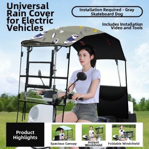 WANSLO | Foldable and Easy Installation E-bike Rain and Sun Umbrella