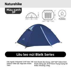 NatureHike | Lều Naturehike 2-3 Người 2026 Dã Ngoại Leo Núi Cắm Trại Chống Nước Chống Nắng 210T Polyester Hai Lớp Với Cột Nhôm Cho Mọi Mùa
