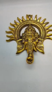Traditional Metal Ganesha Ji Wall Hanging | Ganpati Wall Hanging Showpiece | Home Decor | Office Decor (Size - 23 cm | Pack of 1 pc)
