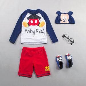Swimming Trunks Childrens Swimsuit Boys Separates Sun Protection Long Sleeve 2 Years Old 3 Baby Swimwear Korean Suit Boy Teen Baby