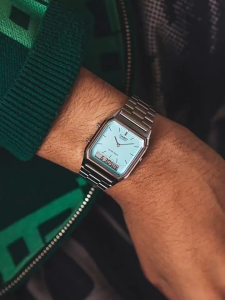 (ของแท้ 100%) นาฬิกา นาฬิกาข้อมือ คาสิโอ นาฬิกาข้อมือผู้หญิง รุ่น AQ-230A-2A2 าฬิกาข้อมือผู้หญิง/ชาย สายสแตนเลส สีชมพู CMGประกันภัย 1