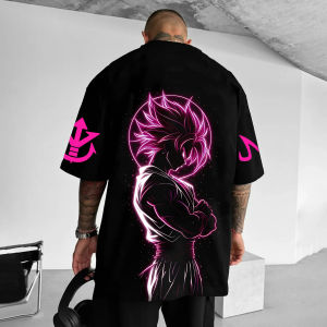 Dragon Ball Goku Vegeta Printed Cotton Short-sleeved American-style Loose Sporty Round-neck T-shirts for Men and Women
