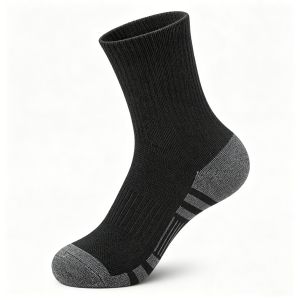 Mens Athletic Crew Socks Cushioned Sole Arch Support Shock Absorption Odor Control Moisture Wicking Breathable Wear Resista