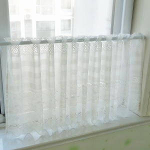 Sheer Mesh Window Curtain Decorative Partition Short Style
