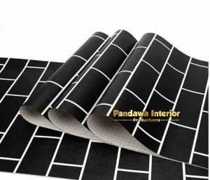 Wallsticker wallpaper dinding stiker dinding motif bata hitam
