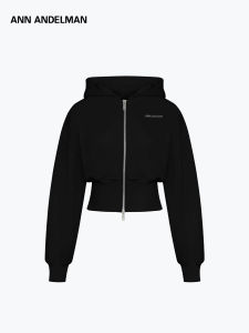 ANN ANDELMAN | Slim-fit Double-zip High-waist Hooded Jacket Short