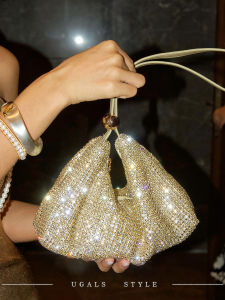 UGALS | Vintage French Elegance Diamond Shine Clutch Crossbody Bag