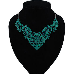 Trendy Lace Necklace European and American Fashion Zine Alloy Hollow Out Painting Factory Direct False Choker