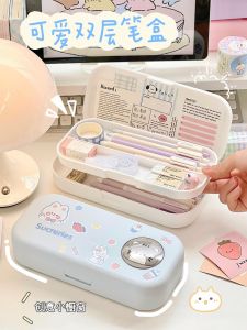 Dễ Thương Hoạt Hình Hộp Đựng Bút Chì Thỏ Động Vật Hộp Văn Phòng Phẩm Lưu Trữ Cho Học Sinh Tiểu Học Và Trung Học Bé Gái Bé Trai