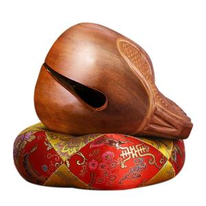 Large Wooden Fish Sculpture Musical Instrument Home Decor Temple Ornaments Handmade Zitan Wood Vintage Style Buddha Decoration