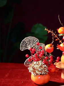 AXIS 2026 New Year Lucky Charm TV Stand Living Room Persimmon Good Fortune and Prosperity - Persimmon Display for Entrance Hall - Housewarming Decoration