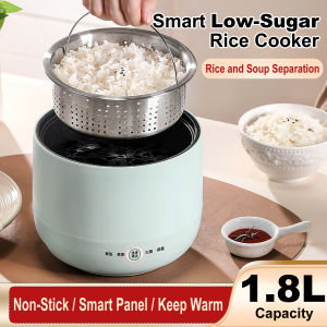 [COD]Low Sugar Rice Cooker Mini Rice Cooker 1.8L Non-stick Pan Multi Cooker With 4-function Menu Electric Cooker With Steamer
