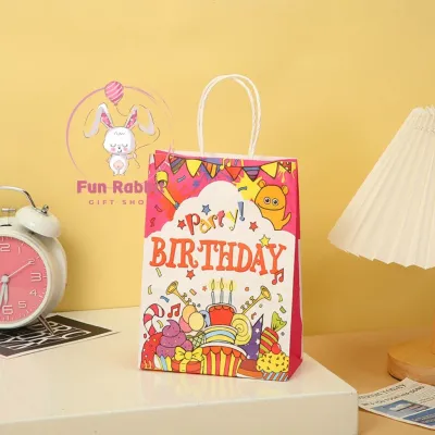 Cute Cartoon Kraft Paper Gift Bags – Perfect for Birthdays Parties & Gifts! (8 Designs) 🎁✨