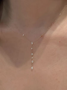 Ultra-Thin Long Drip Pendant Necklace Womens Fashion Jewelry Fresh out Luxury Bobblebone Clavicle Chain Alloy/Plated/Golden