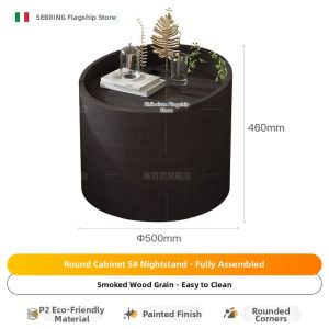Modern Minimalist Round Small Bedside Cabinet