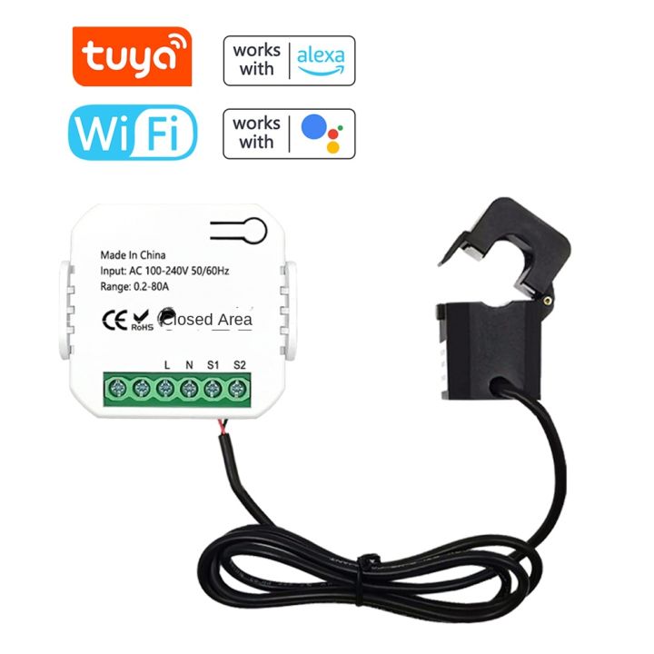 Tuya Wifi ZigBee Energy Meter 80A Current Transformer Clamp Monitoring ...