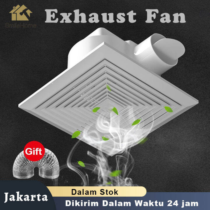 Exhaust Fan / Kipas Angin Hexos Plafon Dak 8 Inch / Ventilasi Kipas Yang Kuat Untuk Dapur Toilet Jendela Kipas Ventilasi / Jendela Untuk Dapur Toilet Kipas Ventilasi Tahan Air Bisu Kamar Mandi Extractor Exhaust Fan