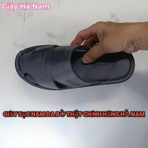 Dép Bít Mũi Nam HÀ NAM Da Bò Thật Cao Cấp GSB2088