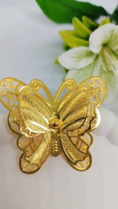 Bros Nama Kupu kupu Lapis 24K Emas Spesial / Bros Wanita / Bros Cantik Elegant Fashion Mewah Perhiasan Aksesoris