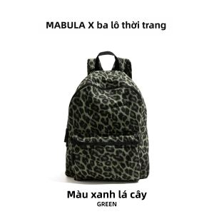 MABULA | Túi Đeo Vai In Hình Báo Đốm Phong Cách Retro Dung Lượng Lớn