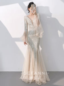 Champagne Evening Dress Mermaid Style
