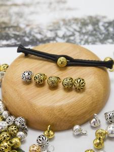 Pure Metal Ancient Bronze Solid round Ball Floral Patterned Shirt Buttons Chinese Style Traditional Qipao Embroidery Accessories