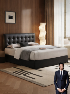 Italian Leather Storage Bed for Master Room