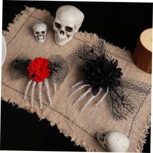 Halloween Halloween Skeleton Hand Bone Rose Hair Clip Mesh Gauze