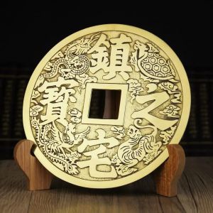 Đồ Trang Trí Đồng Tiền Lớn May Mắn Cho Văn Phòng Và Nhà Trang Trí Phòng Khách Móc Treo Cổ Điển Phụ Kiện Trang Trí Bằng Đồng Nguyên Chất