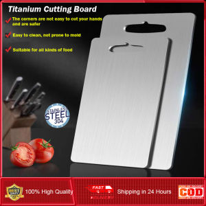 Titanium Cutting Board100% Pure Taima Titanium Cutting Board Titanium Cutting Boards for Kitchen 304 Stainless Steel Food Grade Cutting Boards Meat Fruit Vegetables HygienicDurable（34X23cm）