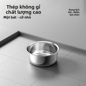 7o | Bộ Bát Thức Ăn Cho Thú Cưng Không Lật Inox