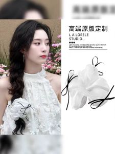 Come with Me Xu Yiyang Same Style Bows Hair Accessories New Chinese Style Streamer Hair Tie Retro Elegant Hairtie Hair Band
