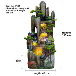 Royal Gift Indoor Rock Garden Fountain Wealth Attracting Decorative Fish Pond Home Craft Balcony Decoration Business Opening Ornaments