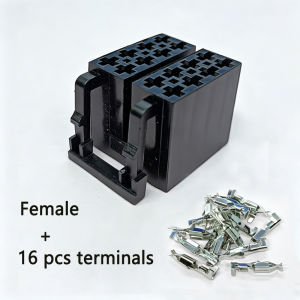 16 Pin Car CD Stereo Radio Wiring Harness Connector Male Female Plug Terminal Kit for Auto Audio System
