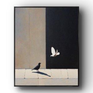 Modern Minimalist Black And White Artistic Wall Painting for Living Room Bedroom Hotel Homestay Decorative Frame Empty Wall Decoration