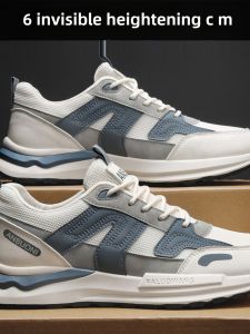 Mens Sport Shoes 6cm Heightening Running Shoes Casual Style Spring Summer New Model Trendy Fashion Flat Heel Comfortable