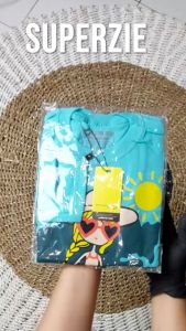 Atasan Anak Perempuan Lengan Panjang Karakter Kartun Animasi GIRLTOPI Warna Tosca Muda Bahan Adem