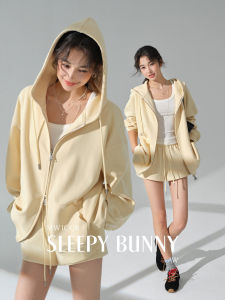 Zipped Hooded Loose Sweatshirt Autumn