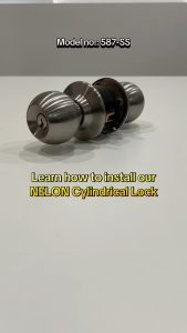 NELON Cylindrical Door Lock 587 (Entrance / Bedroom Door / Room Door Lock / HDB Door Lock / Round Door Lock)