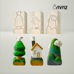 ชุดวัสดุ DIY แกะสลักไม้ลายการ์ตูนแฮนด์เมด ที่พักพิงในป่าขนาดเล็ก หิมะสูง บรรเทาความเครียด สบายๆ สไตล์โมเดล